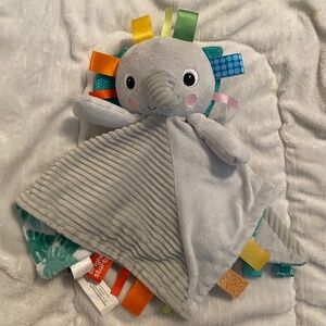 Bright Starts Elephant Tags Taggies Grey Baby Plush Security Blanket Lovey